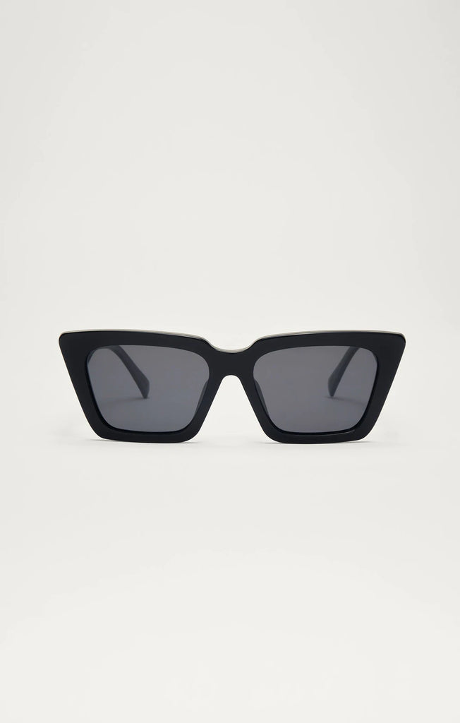 Z Supply Sunglasses Feel Good Polished Black Grey-Z Supply-The Bugs Ear
