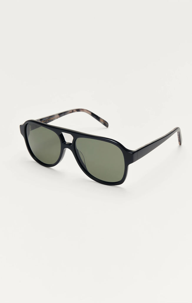 Z Supply Sunglasses Good Time Polished Black Grey-Z Supply-The Bugs Ear