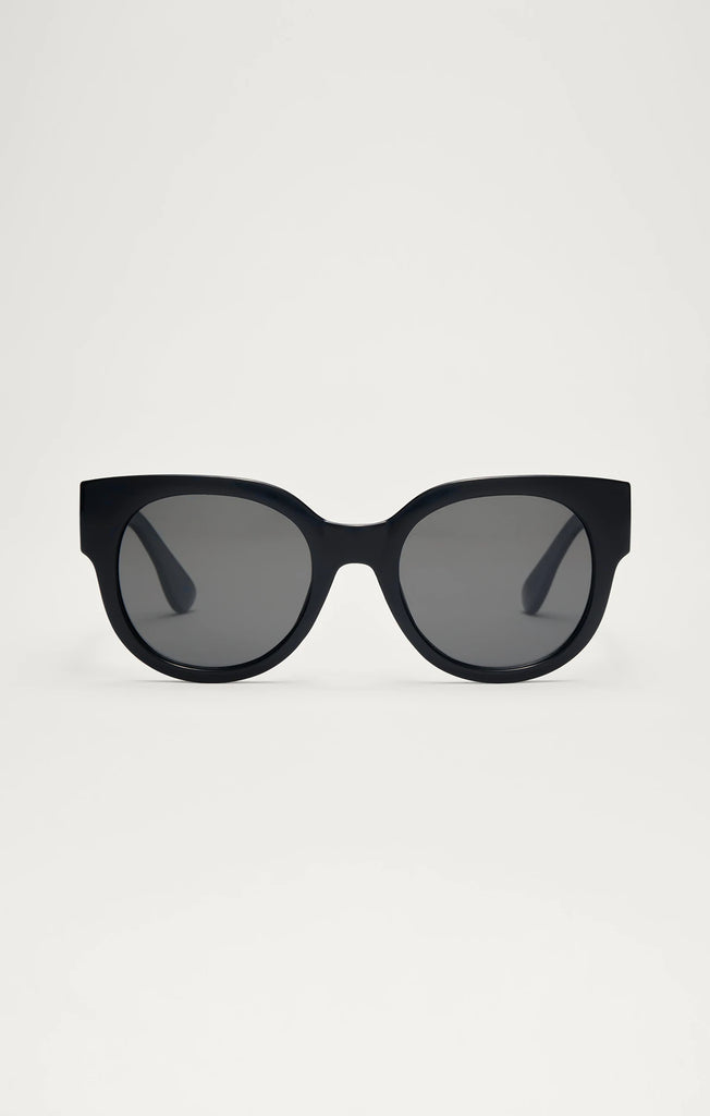 Z Supply Sunglasses Lunch Date Polished Black Grey-Z Supply-The Bugs Ear