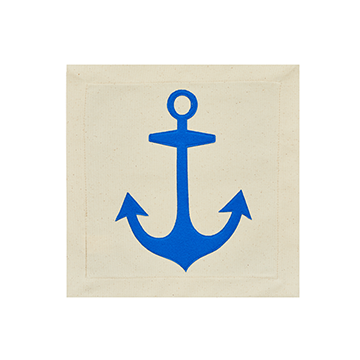 Nora Fleming Pillow Panel Anchors Aweigh Blue Anchor-Nora Fleming-The Bugs Ear