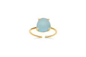 It Fits Freeform Gemstone Ring in Aqua Chalcedony-Stia Couture-The Bugs Ear