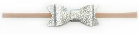 Baby Bling Leather Bow Tie Skinny Silver-Baby Bling-The Bugs Ear