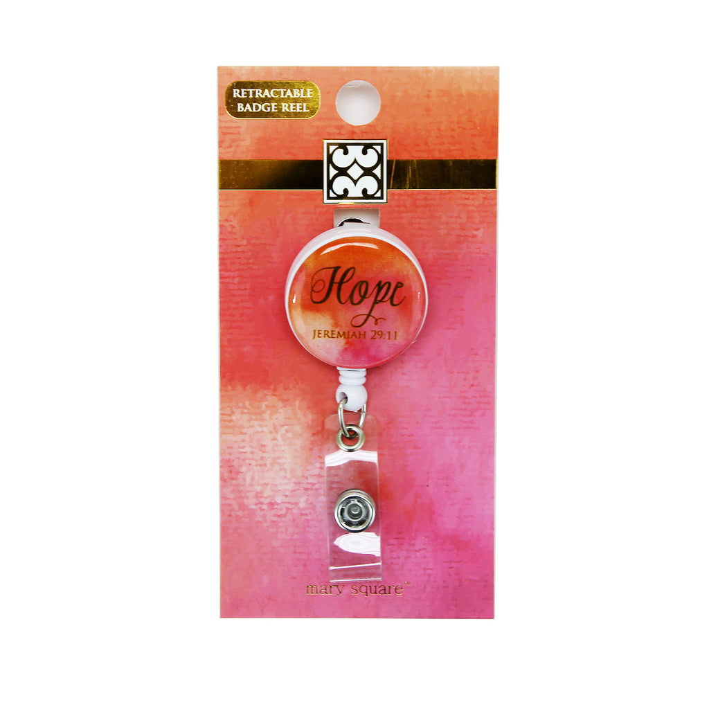 Pink Hope Badge Reel-Mary Square-The Bugs Ear