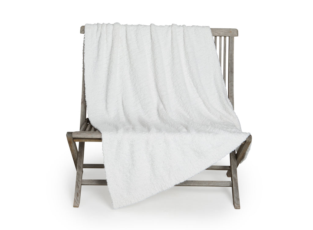 Barefoot Dreams Ribbed Throw in White – Blue Beetle