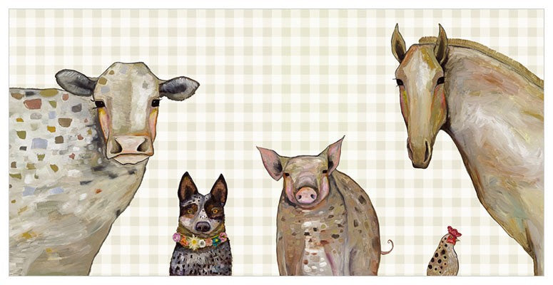 Cattle Dog and Crew - Plaid Wall Art 36x18-Greenbox-The Bugs Ear