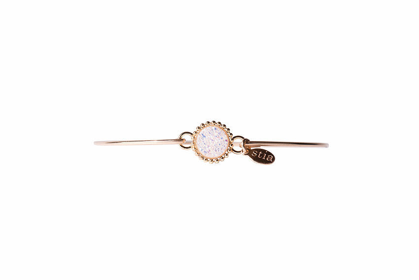Druzy Beaded Edge Mini Bracelet in Gold and Opal-Stia Couture-The Bugs Ear