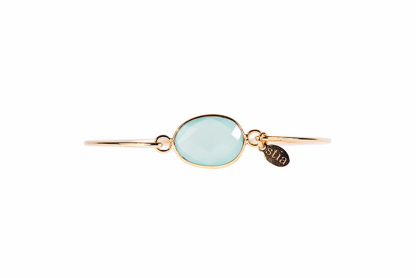Freeform Gemstone Bracelet in Aqua Chalcedony-Stia Couture-The Bugs Ear