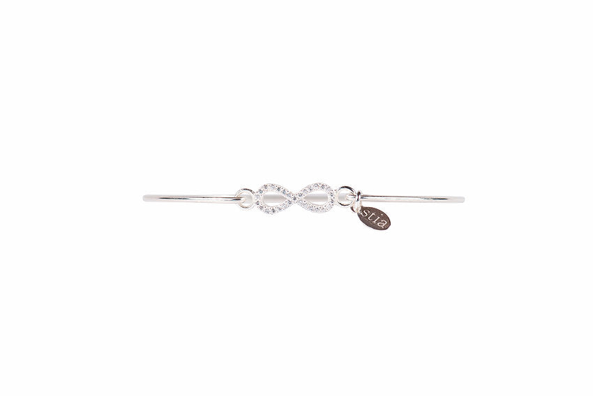 Pavé Icon Silver Bracelet with Infinity-Stia Couture-The Bugs Ear