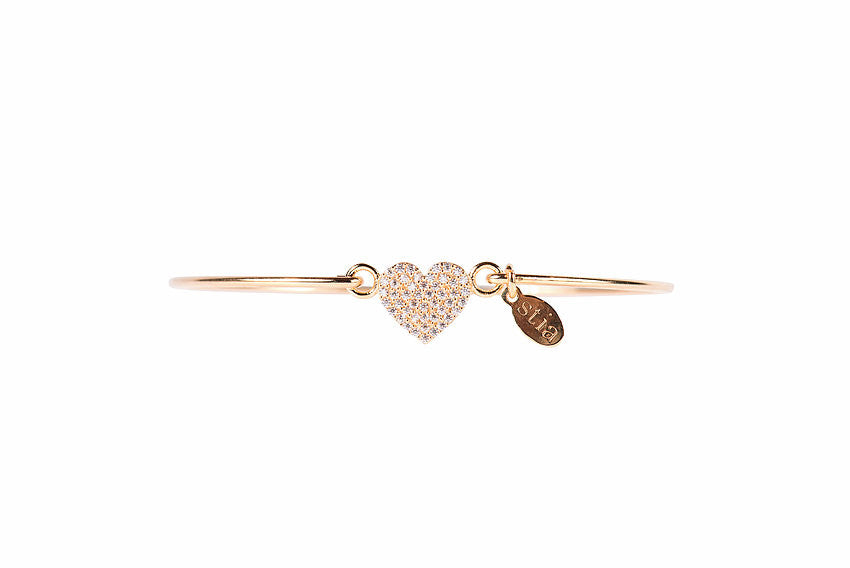 Pavé Icon Gold Bracelet with Heart-Stia Couture-The Bugs Ear