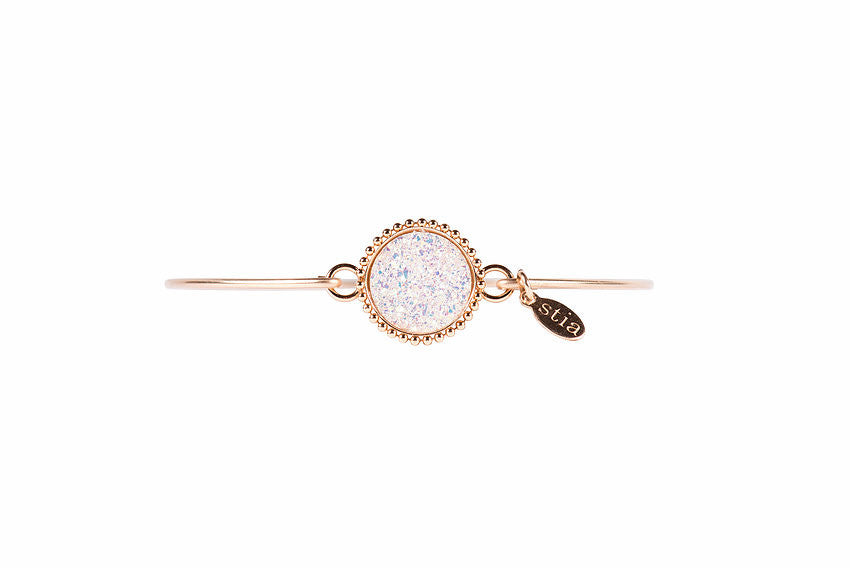 Druzy Beaded Edge Bracelet in Gold and Opal-Stia Couture-The Bugs Ear