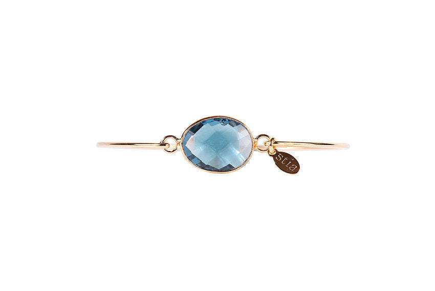 Freeform Gemstone Bracelet in London Blue Topaz Quartz-Stia Couture-The Bugs Ear