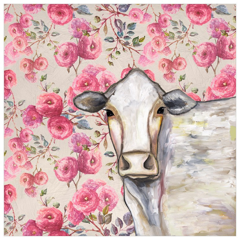 Cow - Floral Wall Art 24x24-Greenbox-The Bugs Ear