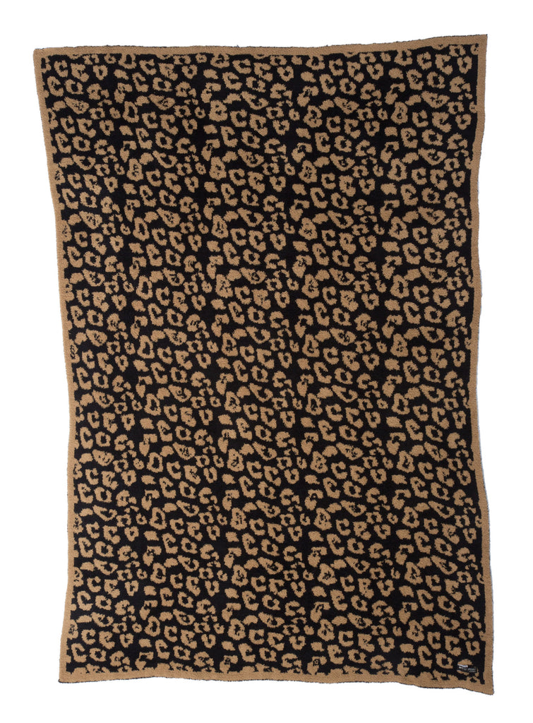 Barefoot Dreams Cozychic Barefoot in the Wild Throw Camel Black-Barefoot Dreams-The Bugs Ear