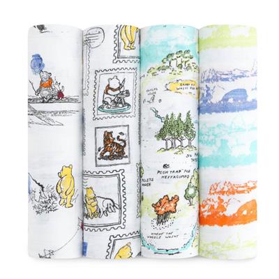 Aden and Anais Swaddle Winnie The Pooh Disney Classic Swaddles 4 pack-Aden + Anias-The Bugs Ear