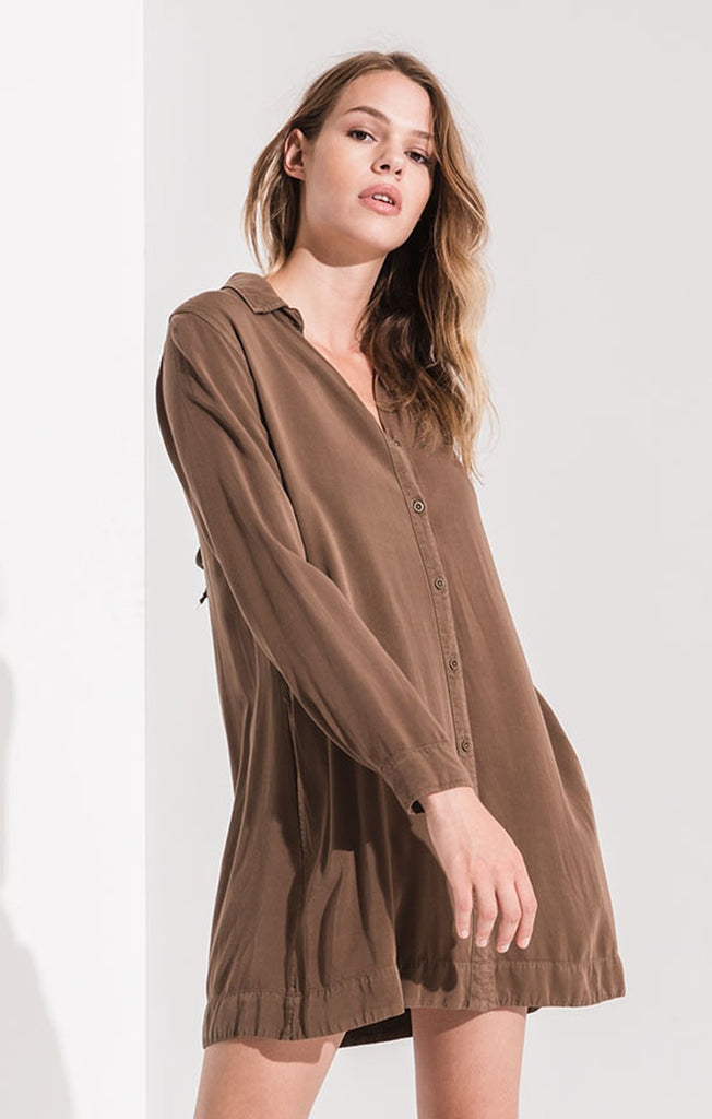 Costa Lace Up Shirt Dress-Rag Poets-The Bugs Ear