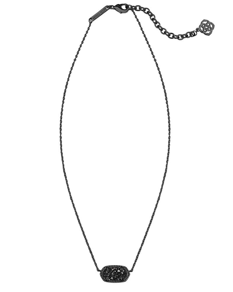 Kendra Scott Elisa Pendant Necklace in Black Drusy-Kendra Scott-The Bugs Ear