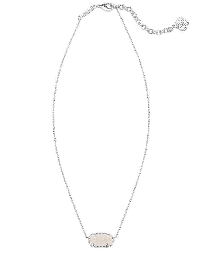 Kendra Scott Elisa Silver Pendant Necklace in Iridescent Drusy-Kendra Scott-The Bugs Ear
