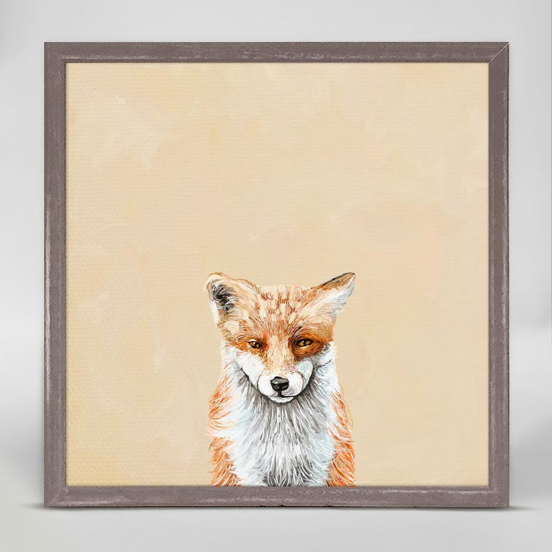 Thankful Fox On Cream Mini Framed Canvas-Greenbox-The Bugs Ear