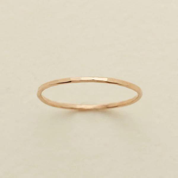 Hammered Stacking Ring in Gold-Made By Mary-The Bugs Ear