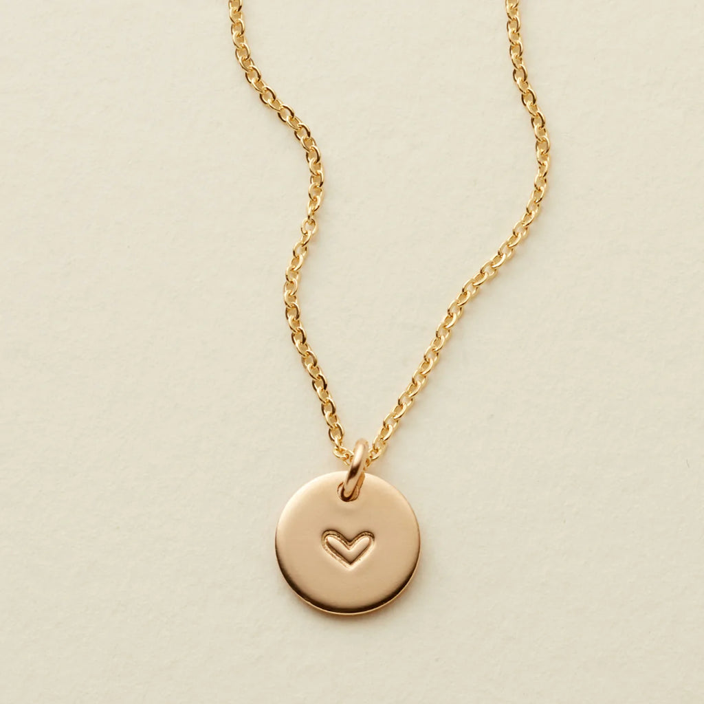 Heart Disc Necklace in Silver-Made By Mary-The Bugs Ear