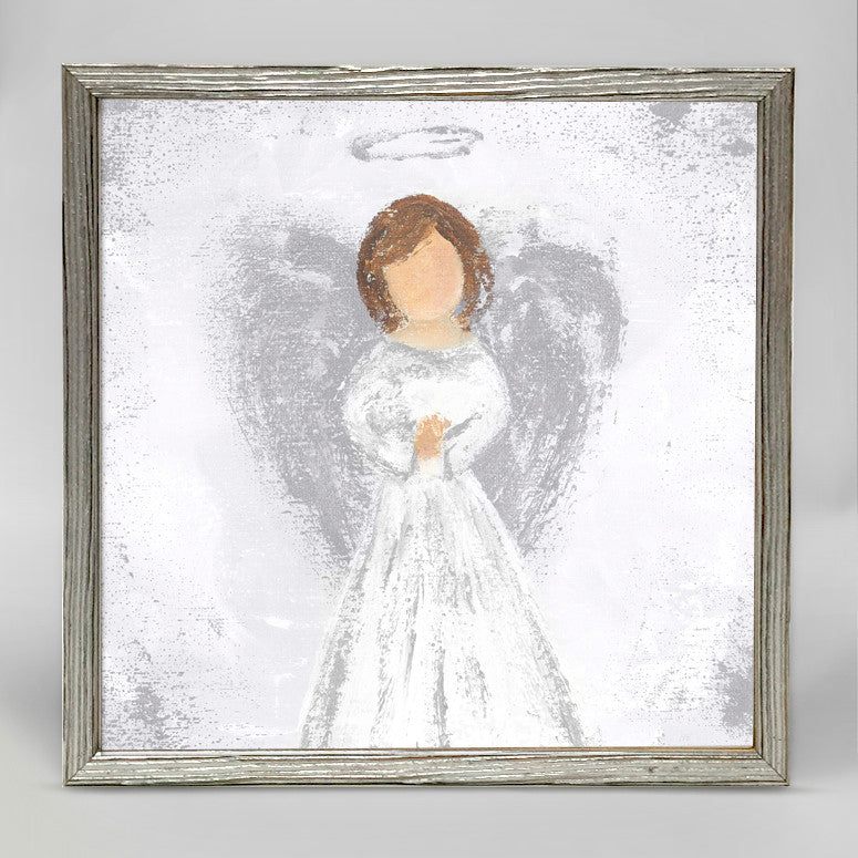 Holiday Collection - Praying Angel - Silver Mini Framed Canvas-Greenbox-The Bugs Ear