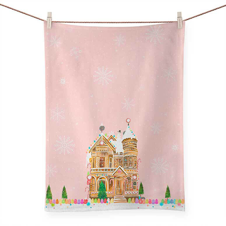 Gingerbread House Tea Towel-Greenbox-The Bugs Ear