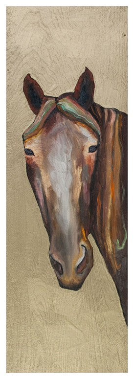 Horse On Gold Wall Art 12x36-Greenbox-The Bugs Ear