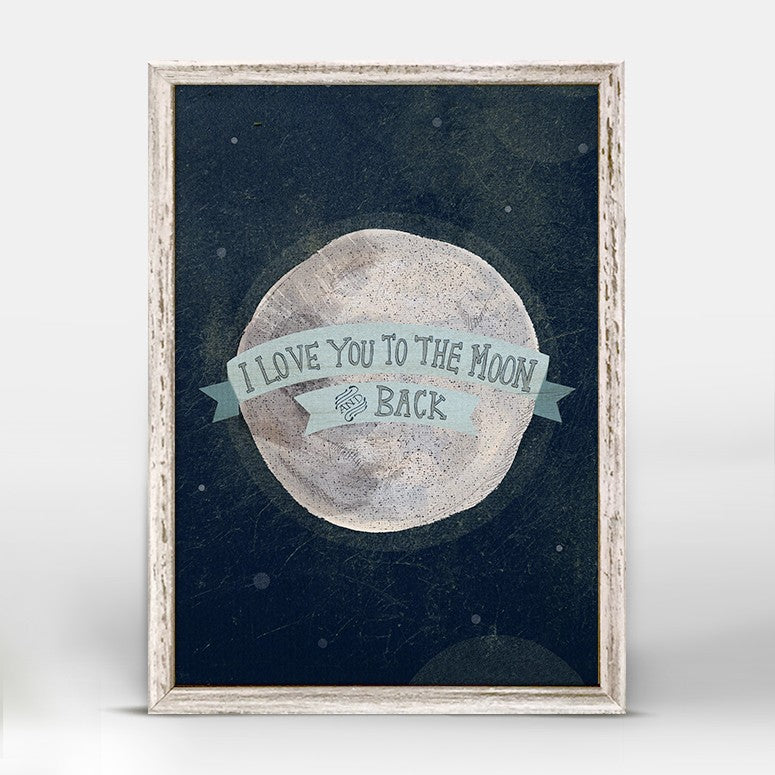 I Love You To The Moon - Blue Mini Framed Canvas 5x7-Greenbox-The Bugs Ear