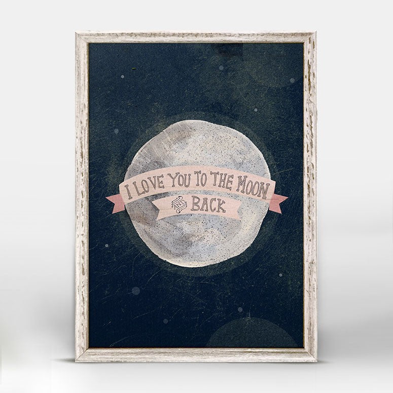 I Love You To The Moon - Pink Mini Framed Canvas 5x7-Greenbox-The Bugs Ear