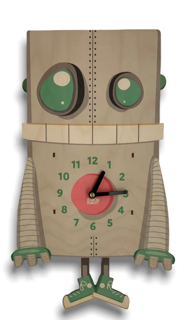 Chuck the Robot Pendulum Clock-Birch Robot-The Bugs Ear