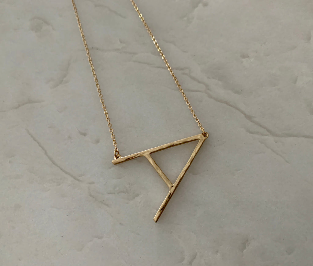 Initial Gold Pendant Necklace-Fashionable-The Bugs Ear