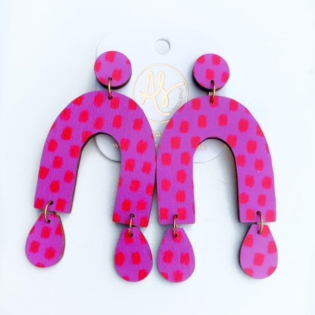 Audra Style Chrissy Pink Red Dot Earrings-Audra Style-The Bugs Ear