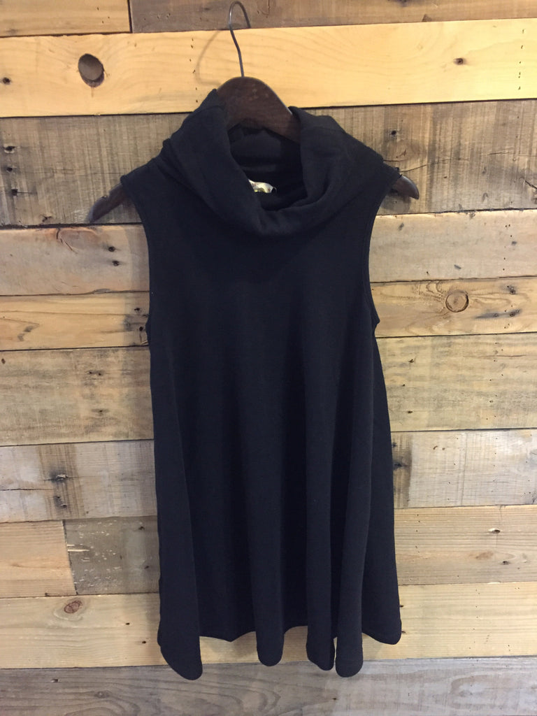 Turtle Neck Flair Dress in Black-Aryeh-The Bugs Ear