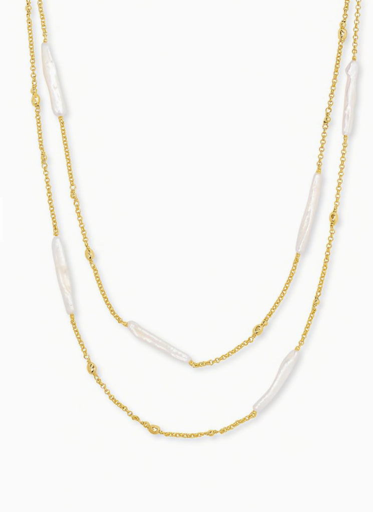 Kendra Scott Eileen Gold Multi Strand Necklace In White Pearl-Kendra Scott-The Bugs Ear