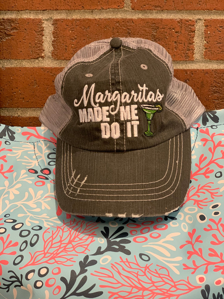 Margaritas Made Me Do It Distressed Trucker Hat-Katydid-The Bugs Ear