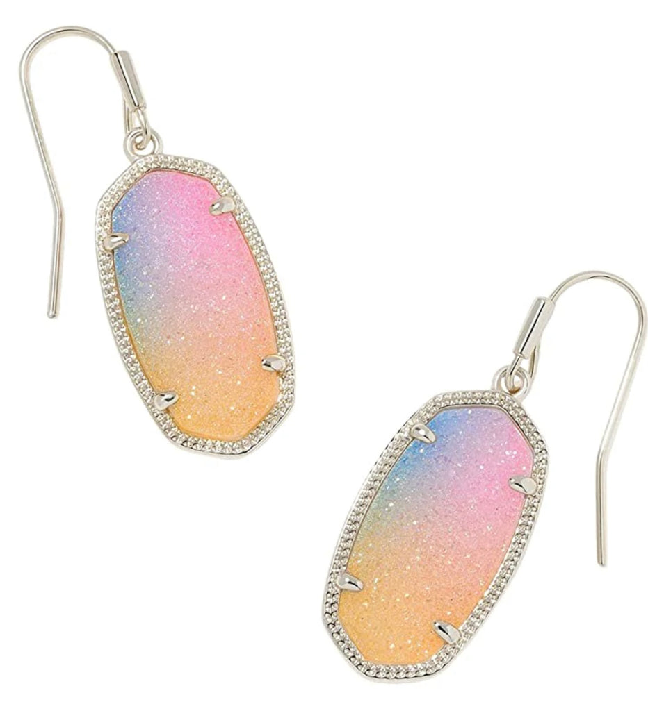 Kendra Scott Dani Drop Earrings Silver Pink Watercolor Drusy-Kendra Scott-The Bugs Ear