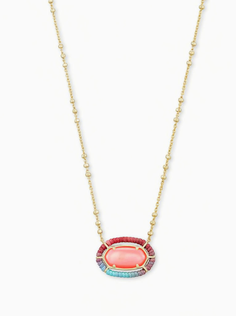 Kendra Scott Threaded Elisa Gold Pendant Necklace In Coral Illusion-Kendra Scott-The Bugs Ear