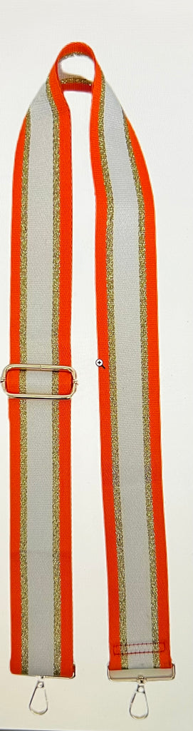 Ahdorned Cotton Web Lurex Orange Gold White Stripe Strap-Ahdorned-The Bugs Ear