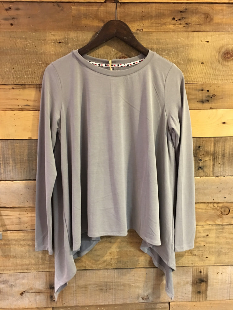 Taran Light Grey Long Sleeve Top-Laju-The Bugs Ear