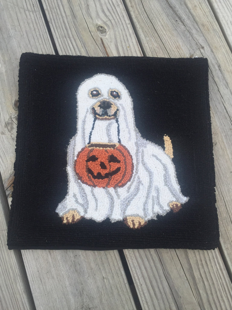 Pumpkin Ghost Dog Hook Pillow-Peking Handicraft-The Bugs Ear