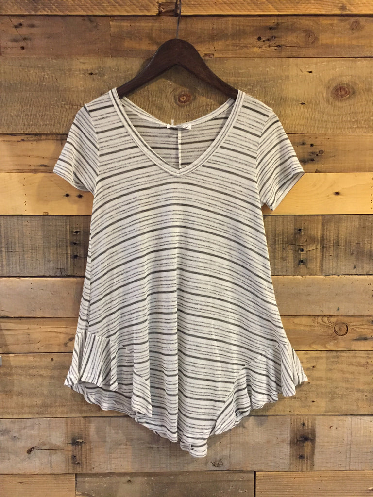 Sharon Grey Striped Knit Top-On The Road-The Bugs Ear