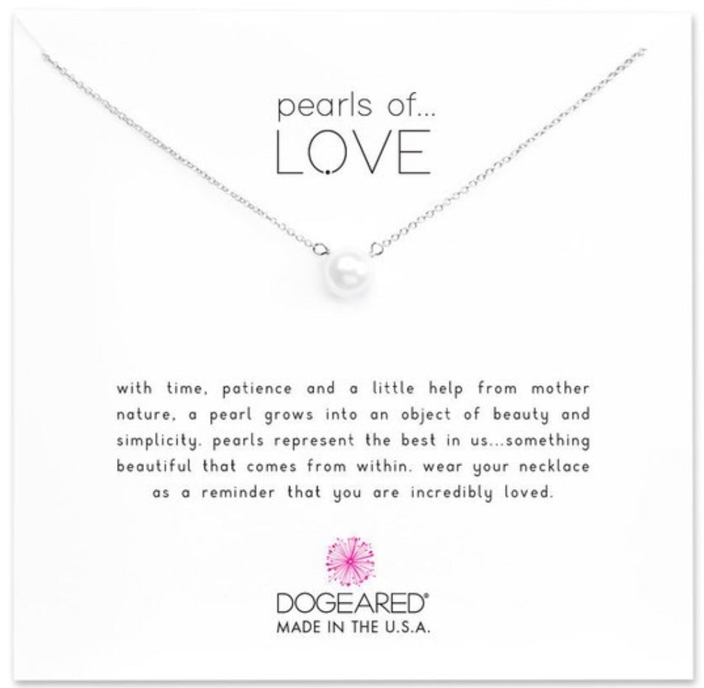 Dogeared Pearls of Love Large White Pearl Necklace, Sterling Silver-Dogeared-The Bugs Ear