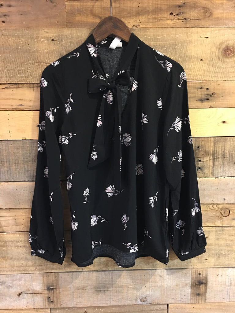 Blossom Tie Neck Floral Blouse-Others Follow-The Bugs Ear