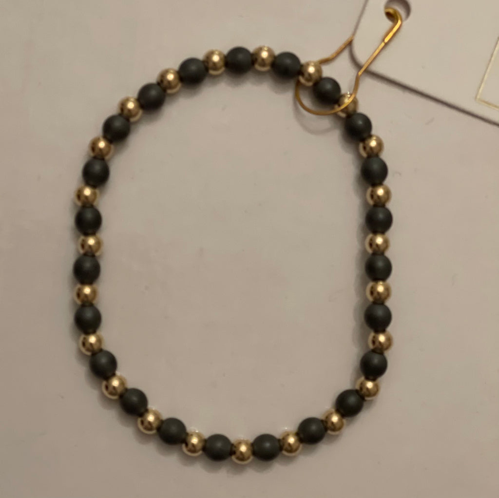 Enewton Gold Grateful Pattern 4mm Bead Bracelet Hematite-Enewton-The Bugs Ear
