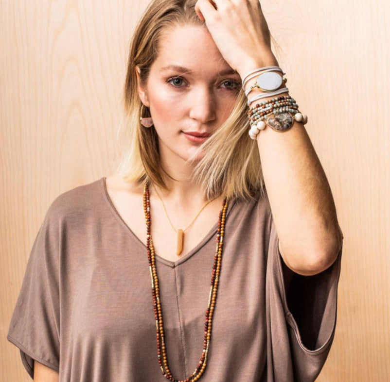 Kambaba Jasper Stone Tranquility Necklace Bracelet-Scout Curated Wears-The Bugs Ear