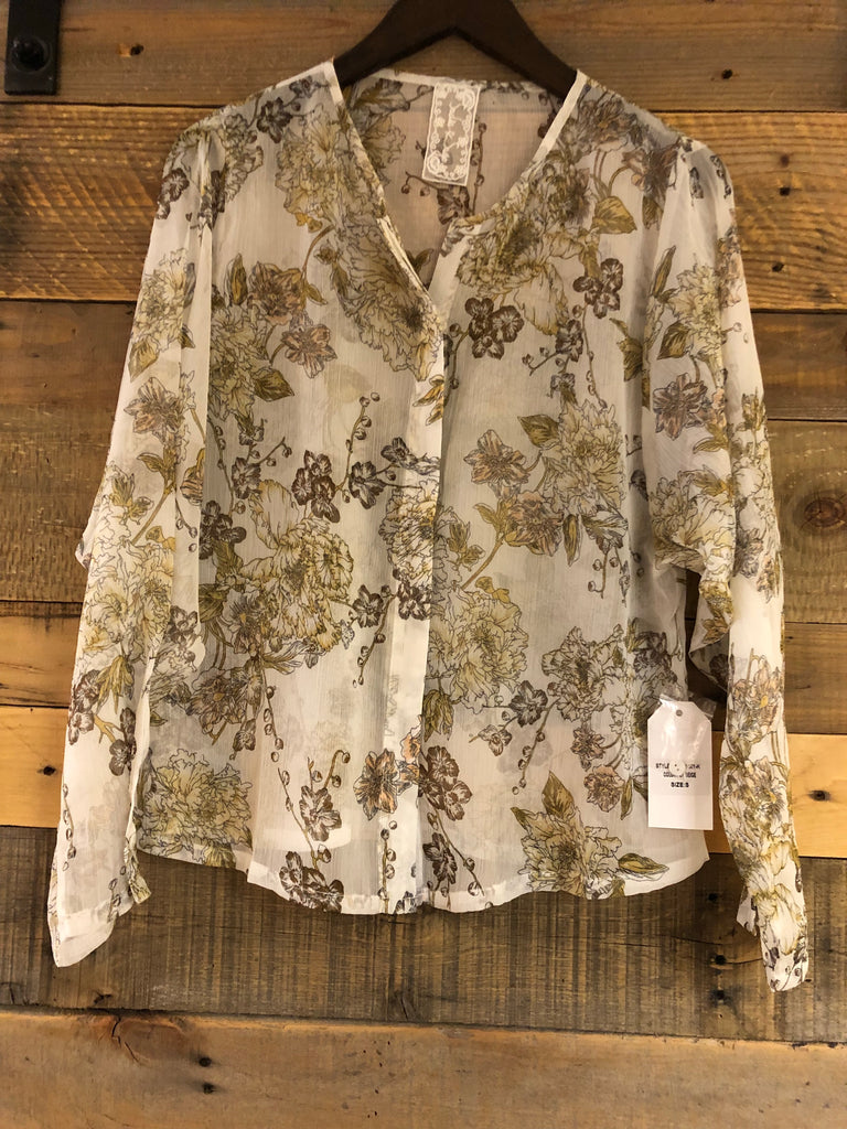 Nellie Floral Button Down Top-Sadie & Sage-The Bugs Ear