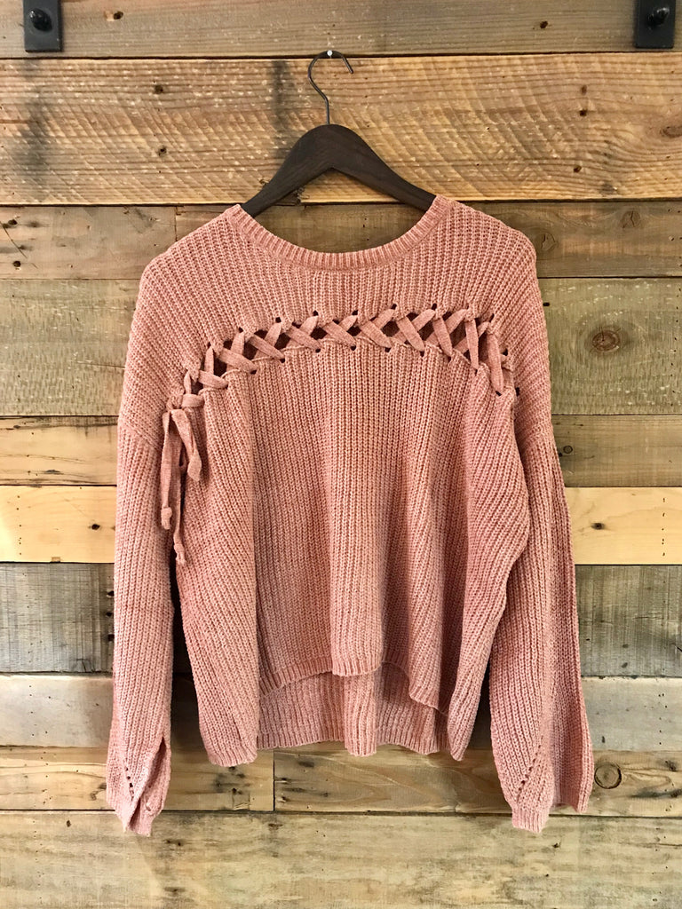 Lena Sweater with Lace Up-Elan-The Bugs Ear