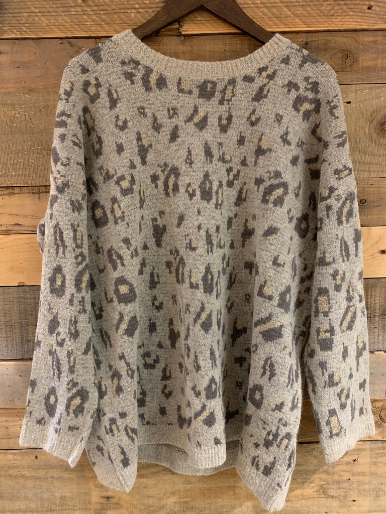 Leopard Knitted Neutral Sweater-Wishlist-The Bugs Ear