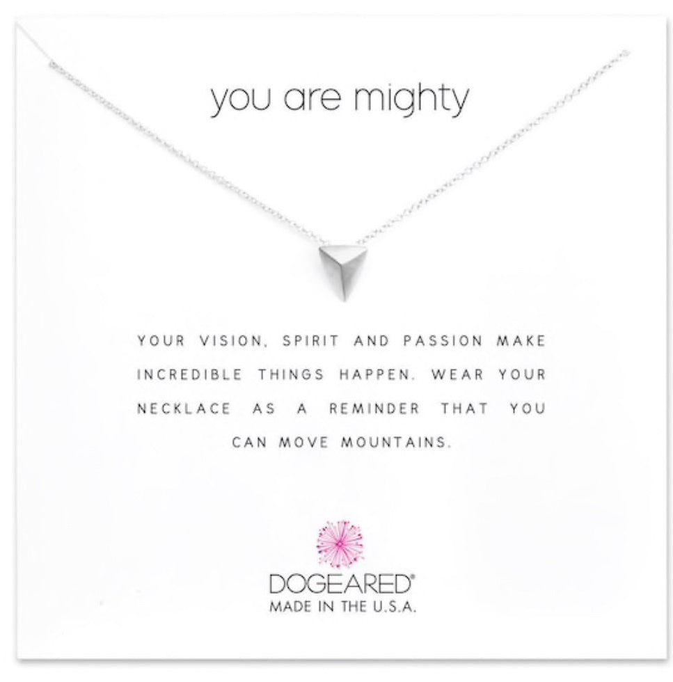 Dogeared You are Mighty Pyramid Charm Necklace Silver-Dogeared-The Bugs Ear