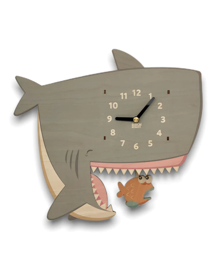 Crush the Shark Pendulum Clock-Birch Robot-The Bugs Ear
